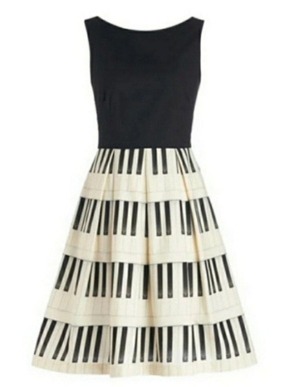 Myrtlewood of California vintage retro piano key pleated dress 1X